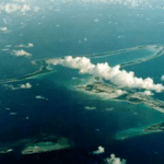 Diego Garcia runway with military aircraft under the British-US base agreement