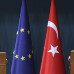 European Commission President Ursula von der Leyen and Turkish President Recep Tayyip Erdoğan at a joint press conference in Ankara