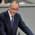 Friedrich Merz delivering his first speech as German Chancellor at the Bundestag in Berlin