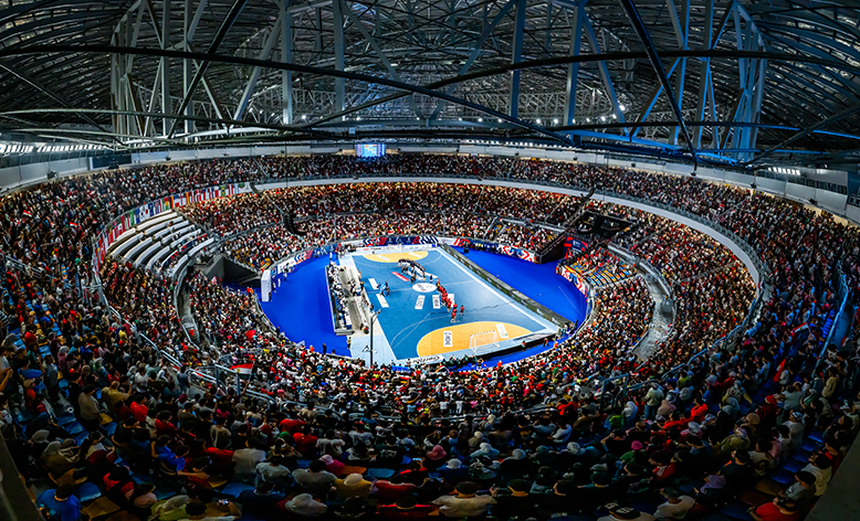 Crowd of enthusiastic fans at the 2025 Women’s Handball World Championship, one of the most attended tournaments organized by the International Handball Federation with 32 national teams competing worldwide.